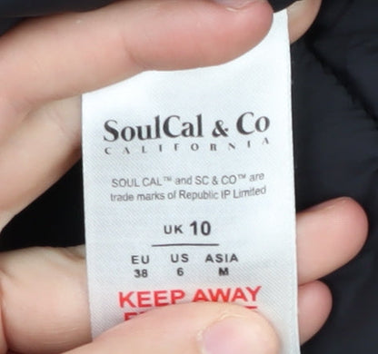 Womens UK Size 10 SoulCal & Co Black Puffer Jacket
