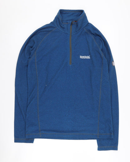 Mens UK Size M Regatta Blue 1/4 Zip Sweatshirt