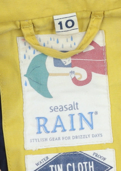 Womens UK Size 10 Seasalt Yellow Rain Coat