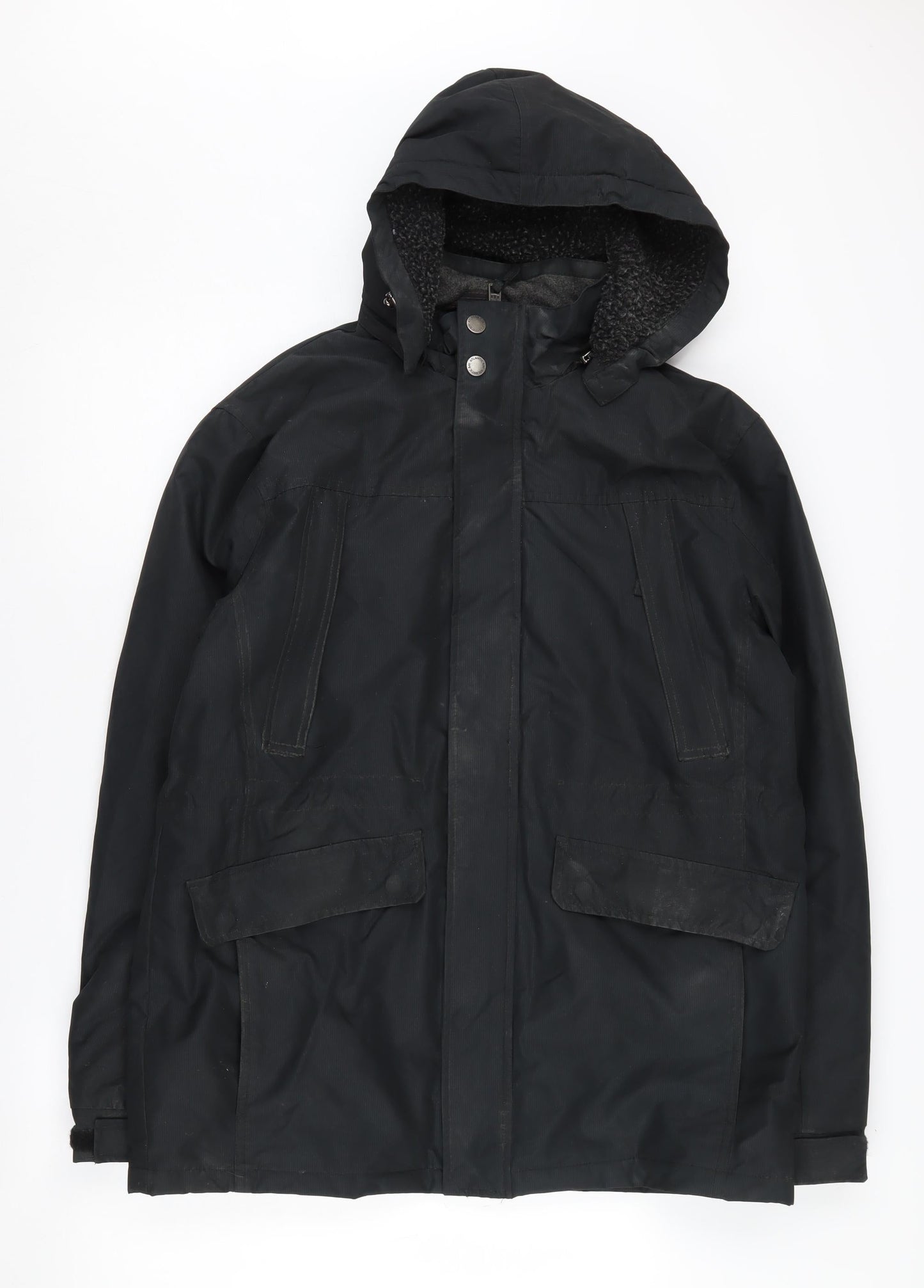 Atlantic Bay Men's Black Hooded Puffer Jacket M