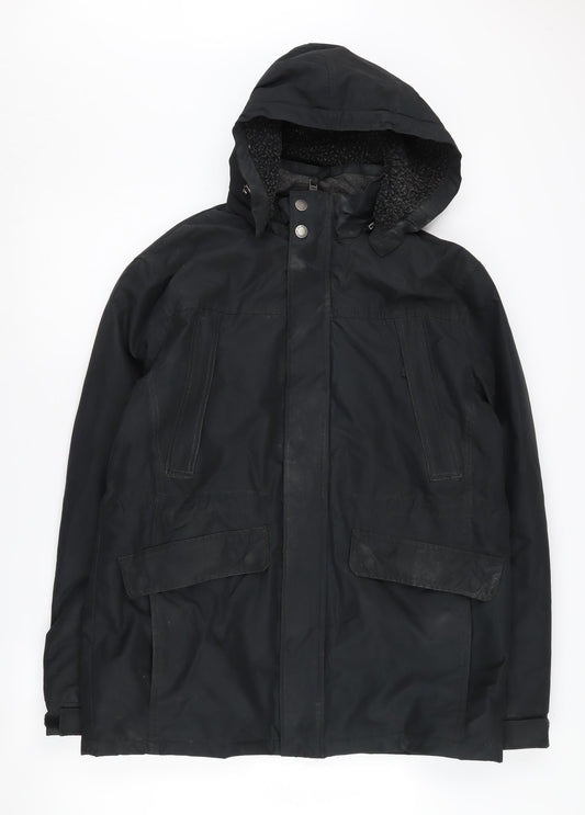 Atlantic Bay Men's Black Hooded Puffer Jacket M