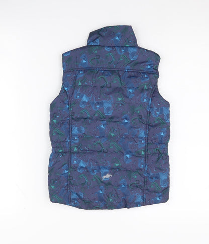 Harry Hall Boys Blue Puffer Vest 7-8 Years, Animal Pattern