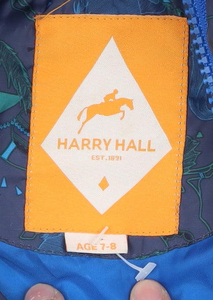 Harry Hall Boys Blue Puffer Vest 7-8 Years, Animal Pattern