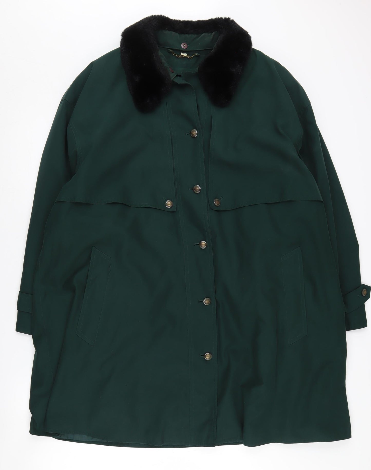 Womens UK Size M/L Viyella Green Overcoat