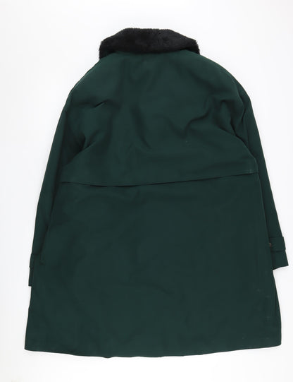 Womens UK Size M/L Viyella Green Overcoat
