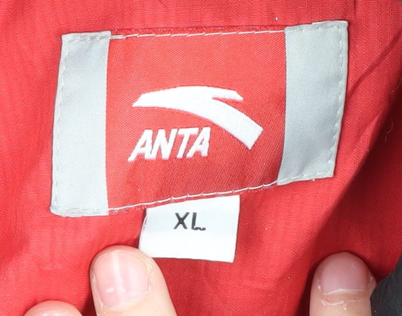 Anta Men's Red XL Hooded Ski Jacket