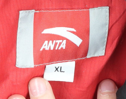 Anta Men's Red XL Hooded Ski Jacket