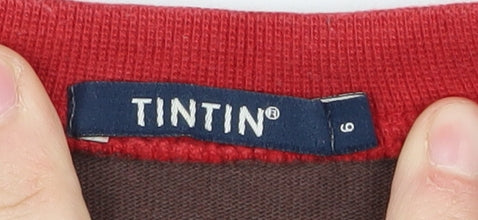 Tintin Boys Brown Graphic Print Pullover Sweatshirt 11-12 Years