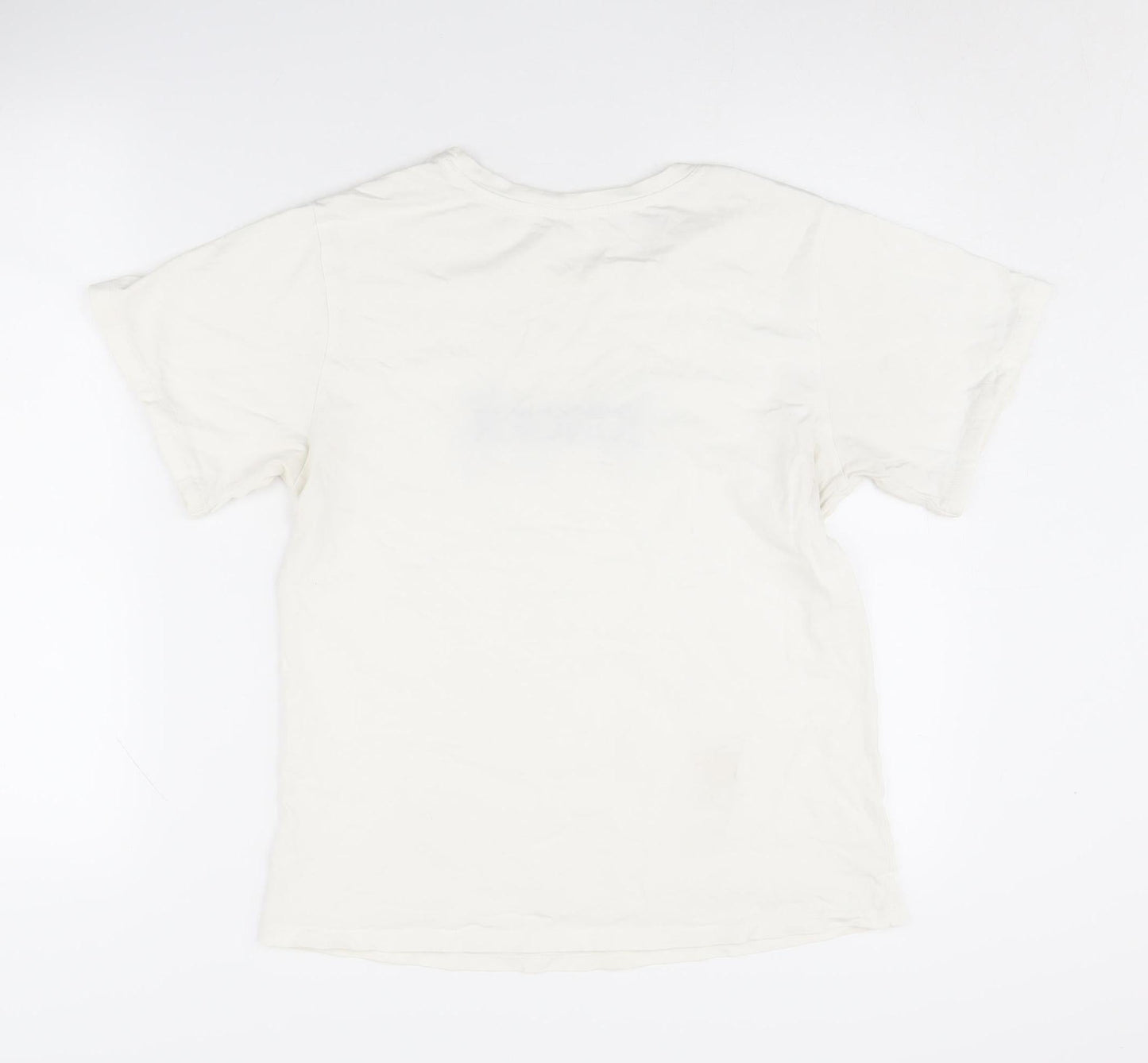 Womens UK Size S Mango White Basic T-Shirt