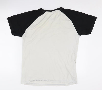 Marvel Men's Black & White T-Shirt - L, Graphic Print