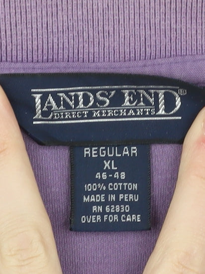 Lands' End Men's XL Purple Polo Shirt - Regular Fit