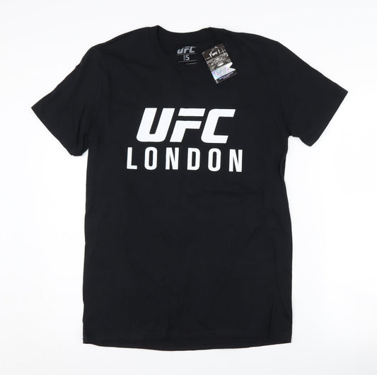 UFC London Men's Black Graphic Sports T-Shirt, S