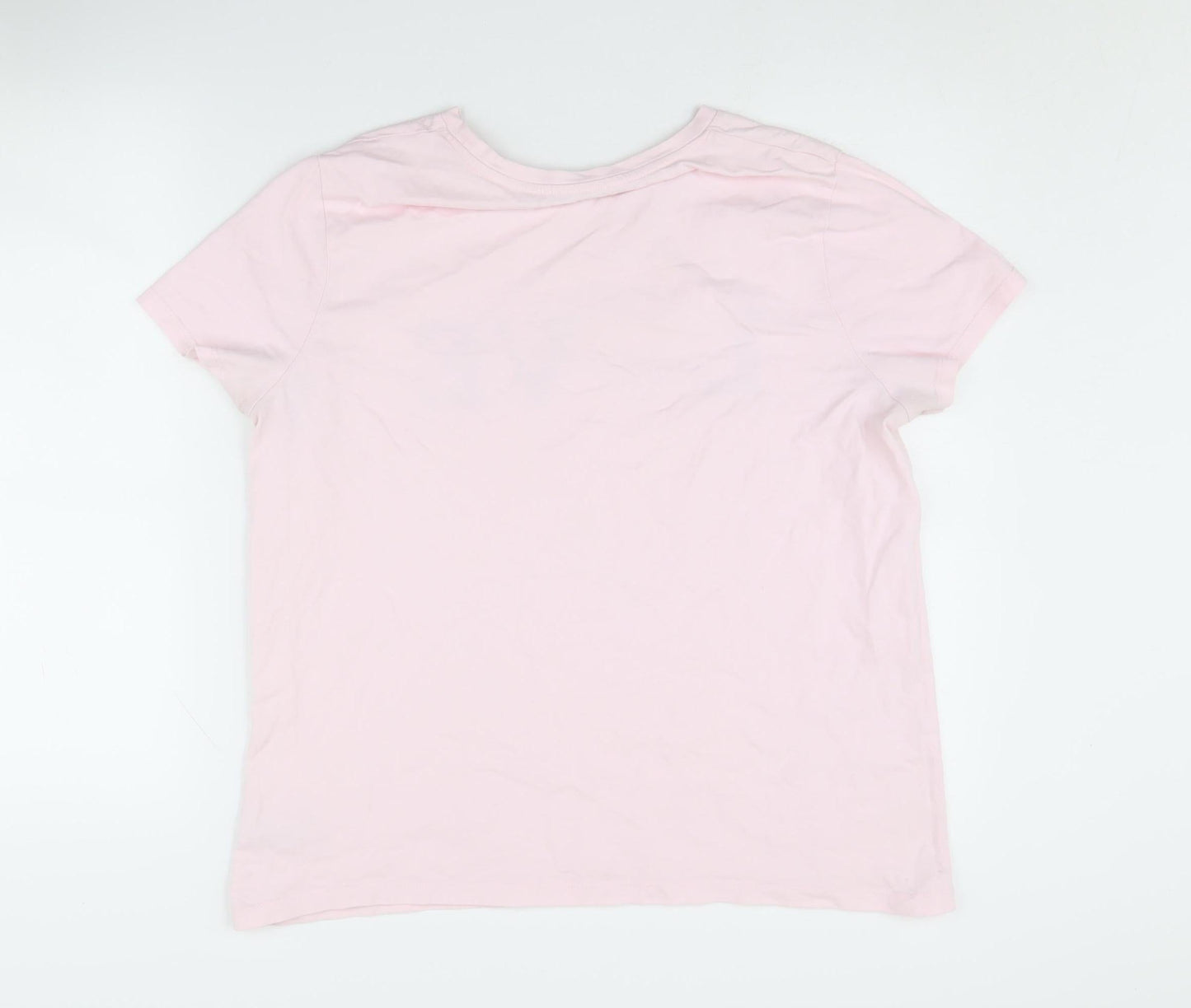 Womens UK Size 16 Disney Pink Basic T-Shirt