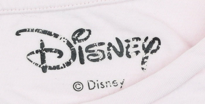 Womens UK Size 16 Disney Pink Basic T-Shirt