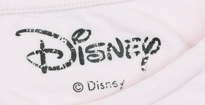 Womens UK Size 16 Disney Pink Basic T-Shirt