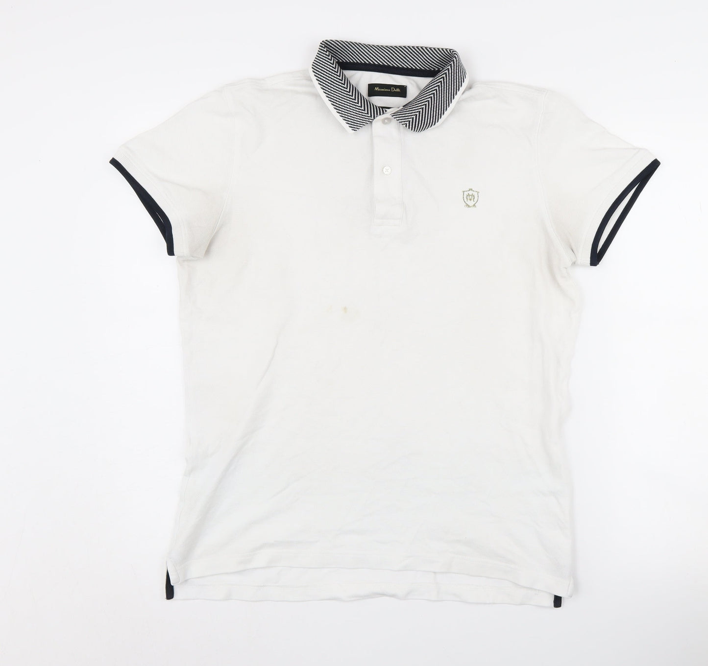 Massimo Dutti Men's White Polo M - Casual and Stylish