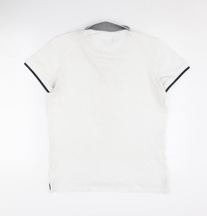 Massimo Dutti Men's White Polo M - Casual and Stylish
