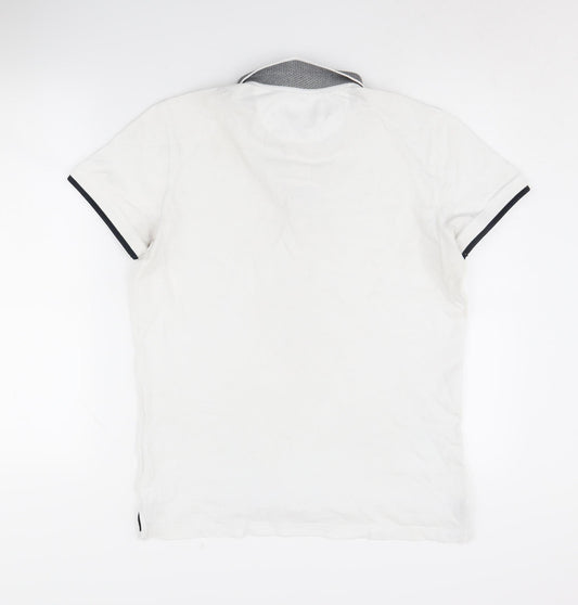 Massimo Dutti Men's White Polo M - Casual and Stylish