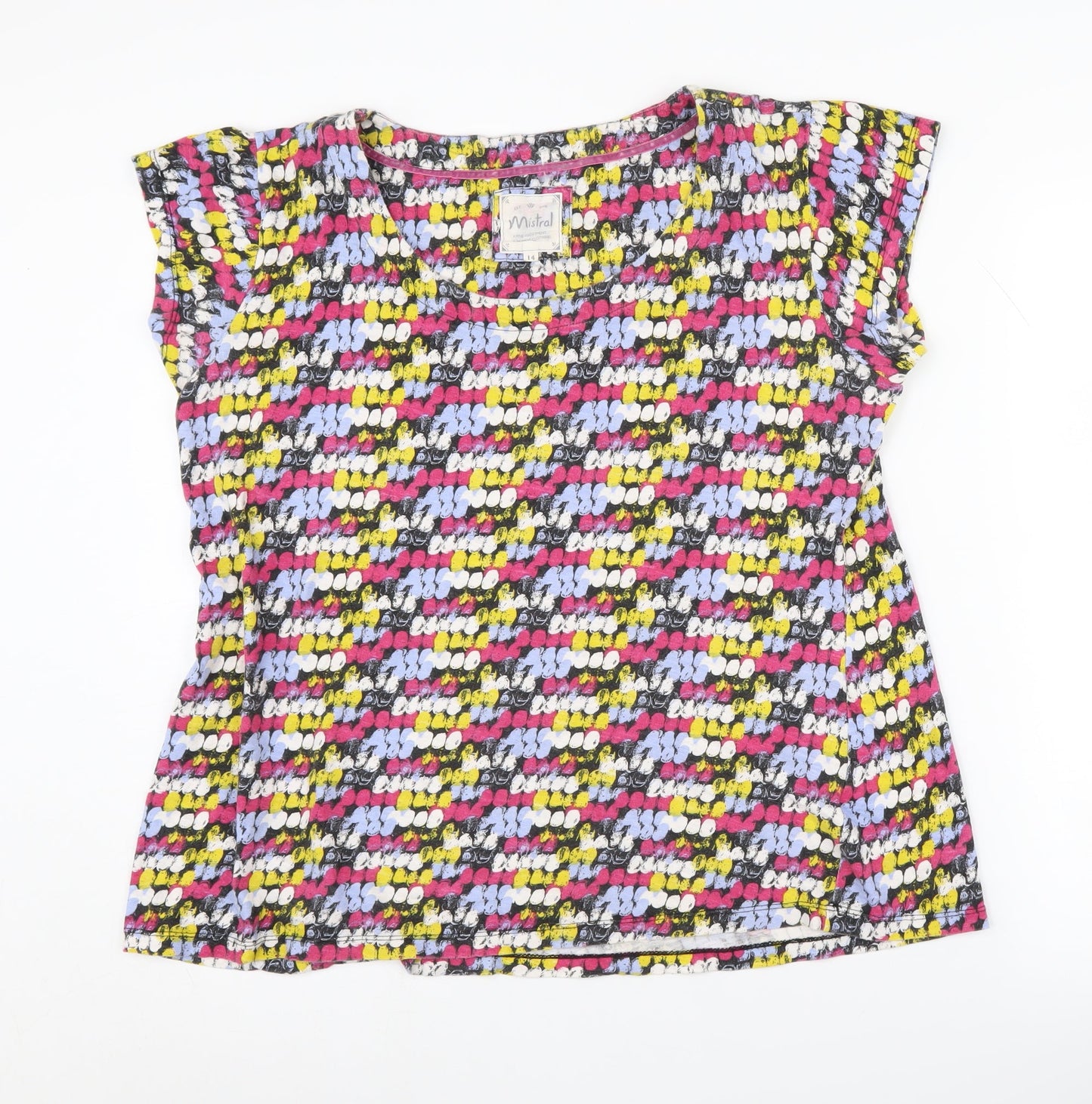 Womens UK Size 14 Mistral Multicoloured Basic T-Shirt
