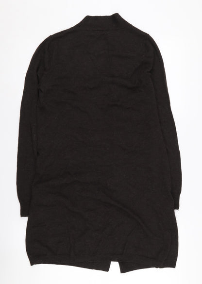 Kem Women's Black XS Open Front Cardigan Wool Blend