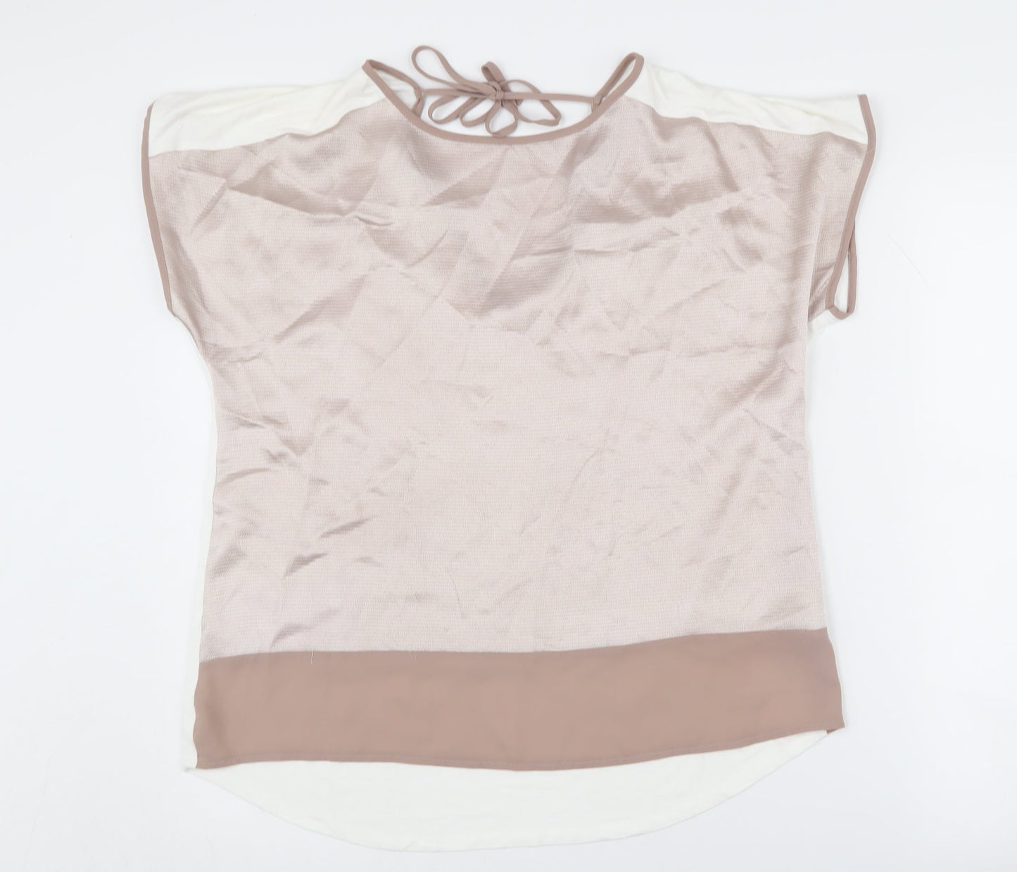 Womens UK Size L Oasis Beige Basic Blouse