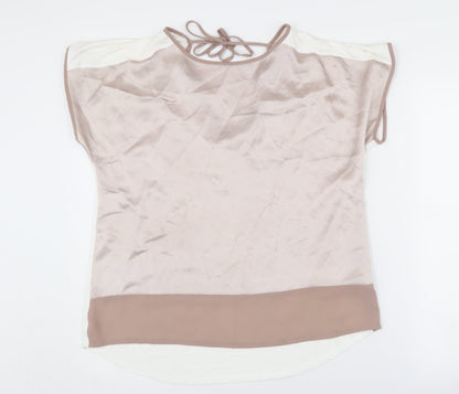 Womens UK Size L Oasis Beige Basic Blouse