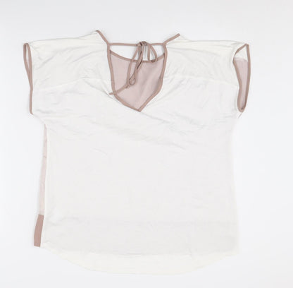 Womens UK Size L Oasis Beige Basic Blouse