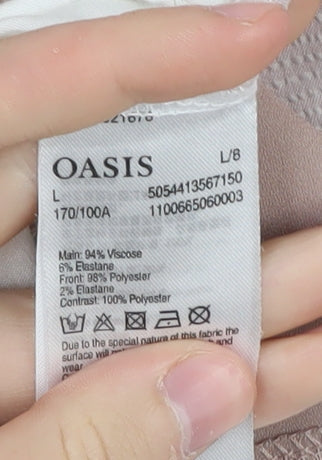 Womens UK Size L Oasis Beige Basic Blouse