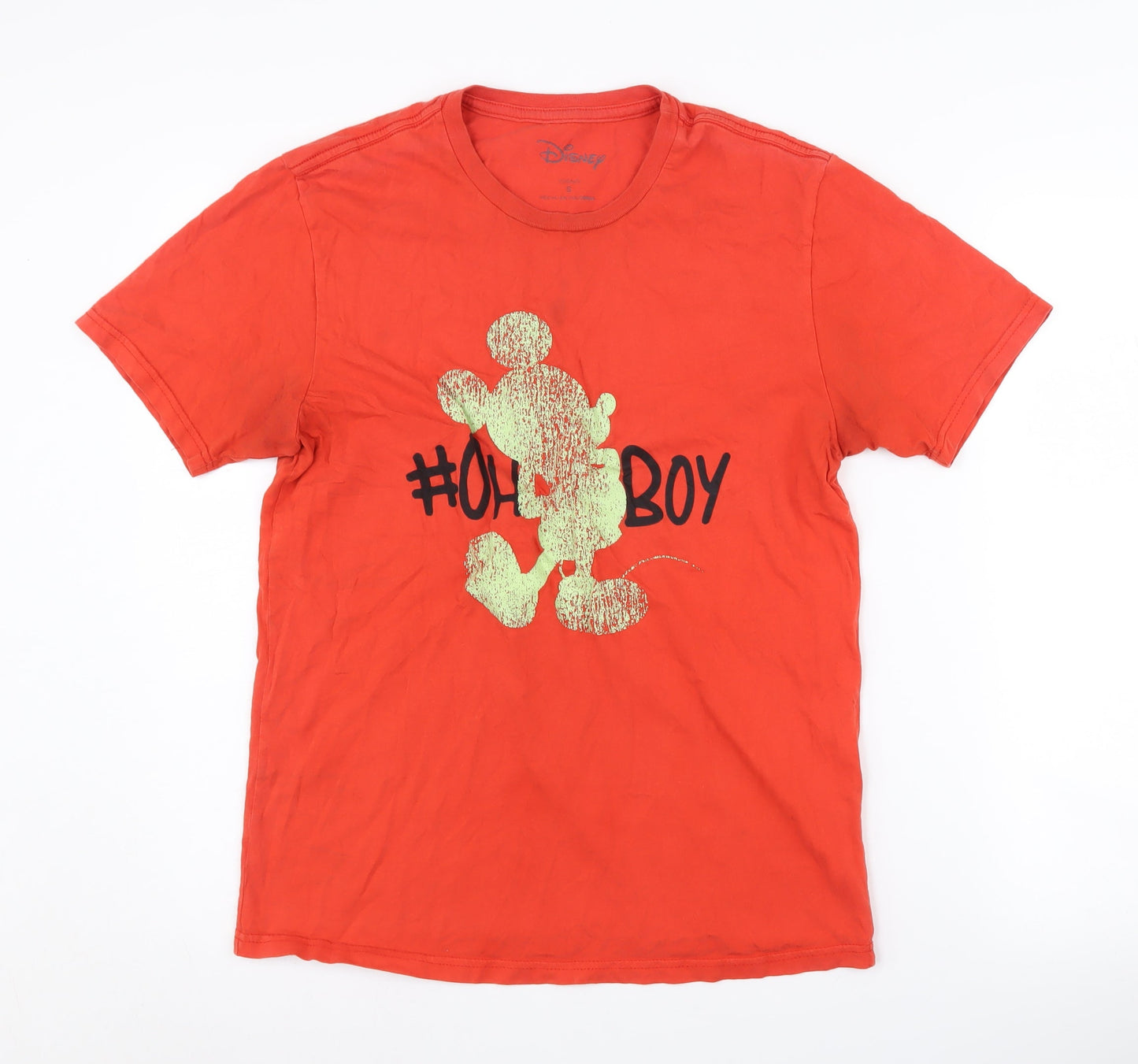 Unisex Adults UK Size S Disney Red Basic T-Shirt
