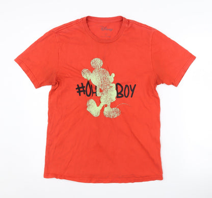 Unisex Adults UK Size S Disney Red Basic T-Shirt