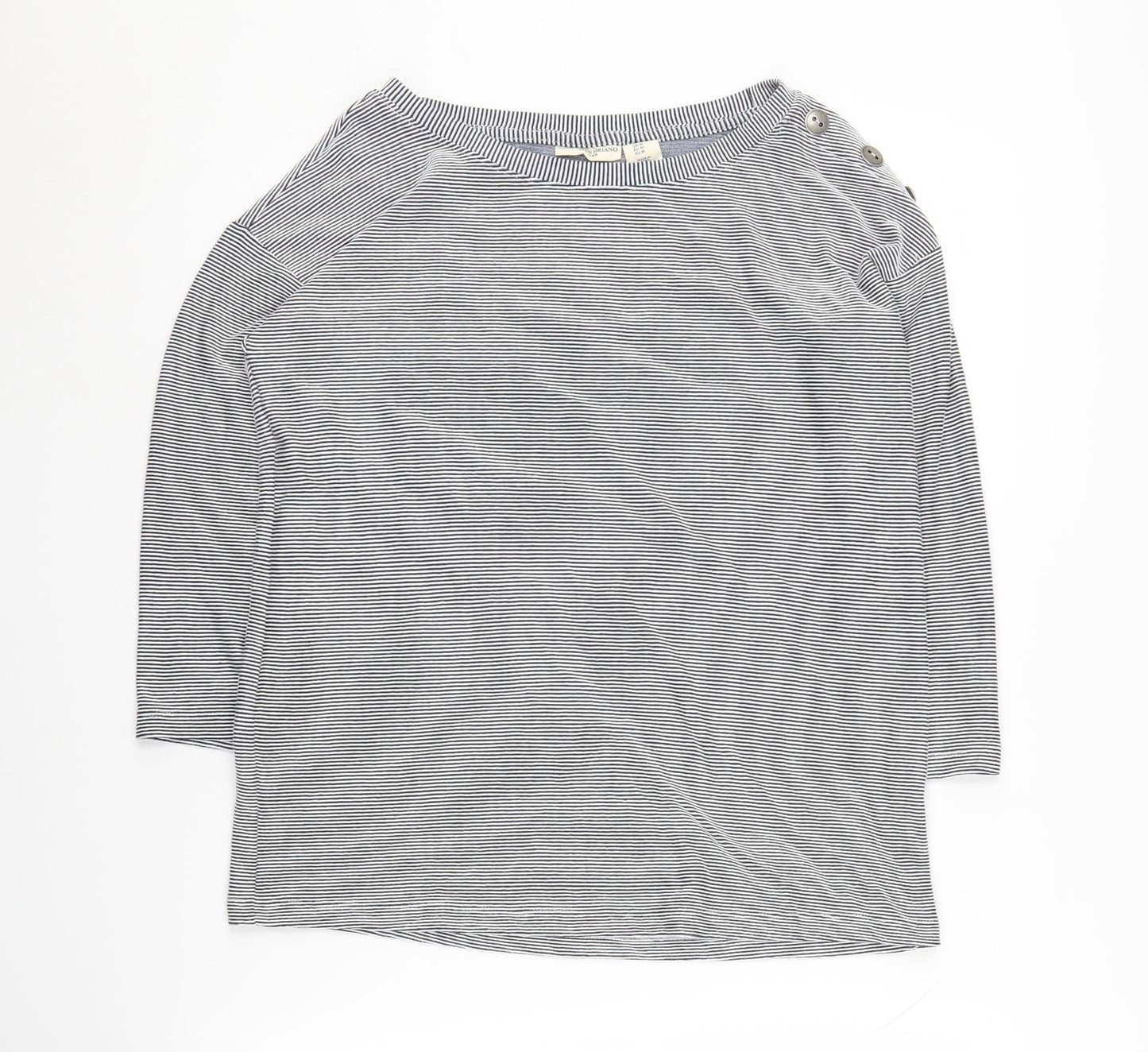 Christian Siriano Women's M Striped Boat Neck Jumper