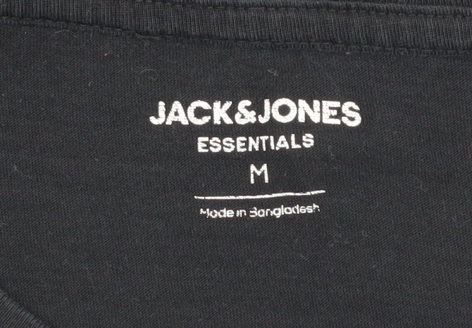 Mens UK Size M JACK & JONES Black  T-Shirt