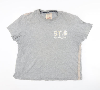 St George by Duffer Grey Unisex L T-Shirt, Classic Casual Fit