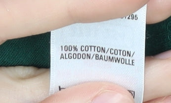 Marks and Spencer Men's Green V-Neck T-Shirt, Size S