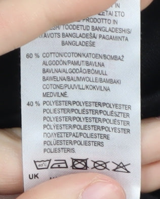 Lonsdale Women's Black Cropped T-Shirt, Size 12