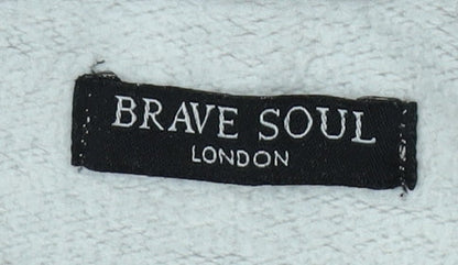 Mens UK Size M Brave Soul Grey Pullover Hoodie