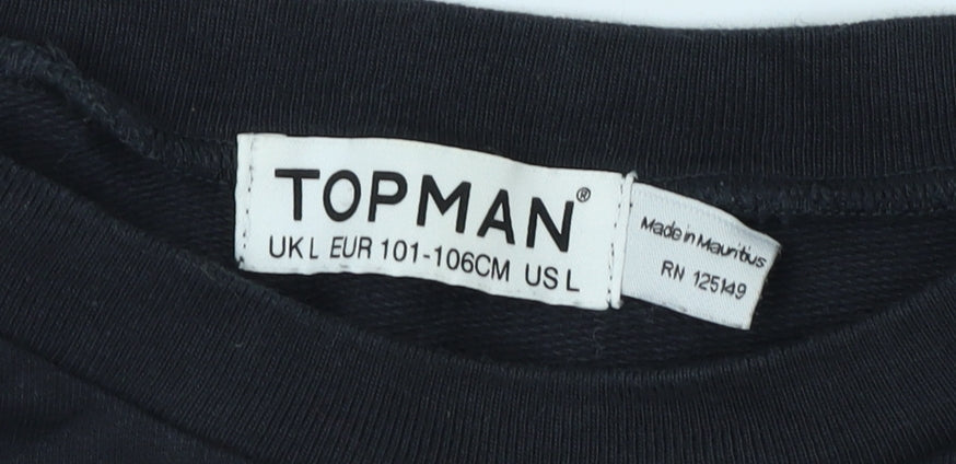 Topman Men's Black Paris Sweatshirt L Pullover