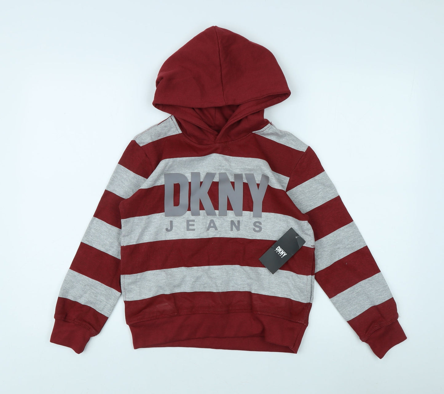 DKNY Unisex Striped Hoodie Multicoloured Size 8
