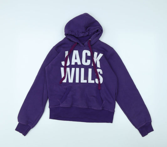 Womens UK Size M Jack Wills Purple Pullover Hoodie