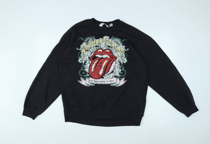 H&M Teens Black Pullover Sweatshirt, Graphic, Size 14