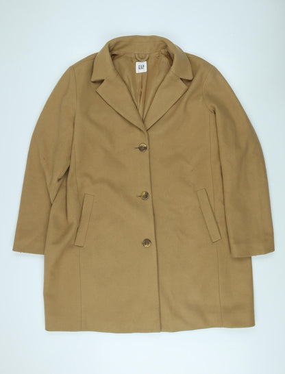 GAP Women's Beige Overcoat XL - Classic Style