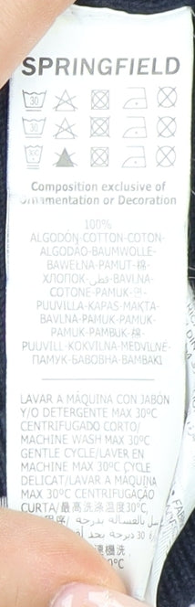 Springfield Men's Blue Striped Cotton Pullover Jumper, Size L