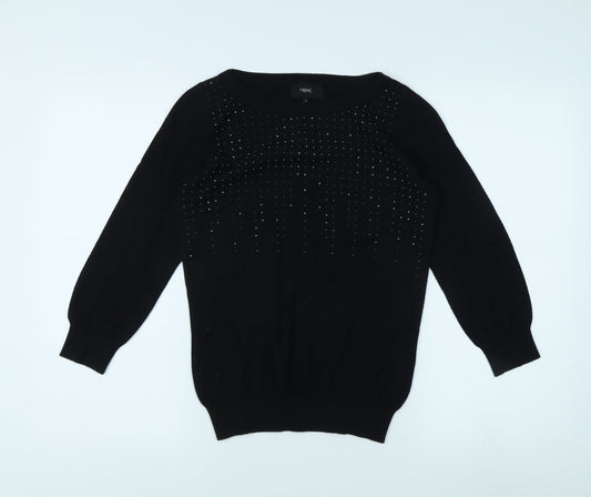 Womens UK Size 8 NEXT Black Pullover Jumper