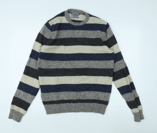 Marks and Spencer Men's Striped Multicoloured Jumper M