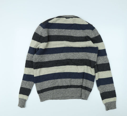 Marks and Spencer Men's Striped Multicoloured Jumper M