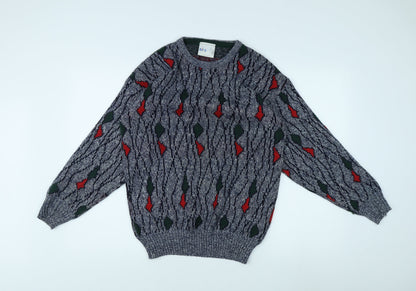 BHS Men's Retro Multicoloured Pullover Jumper L