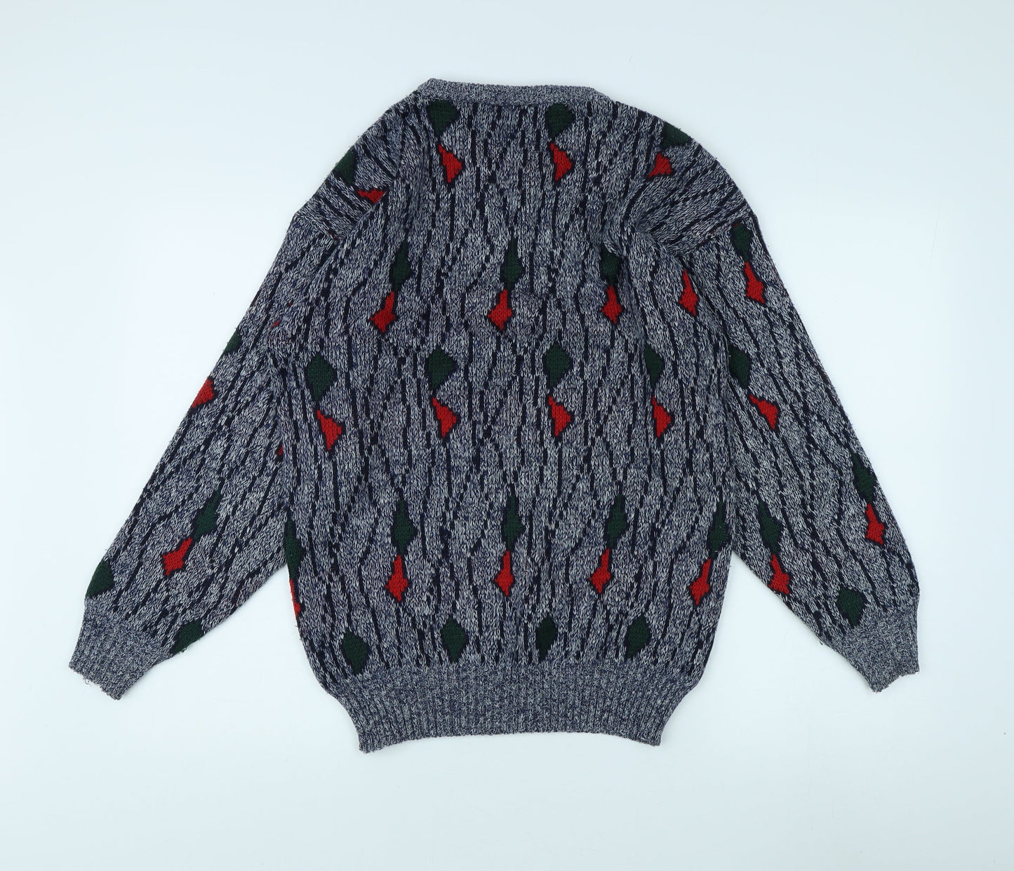 BHS Men's Retro Multicoloured Pullover Jumper L