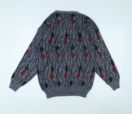 BHS Men's Retro Multicoloured Pullover Jumper L