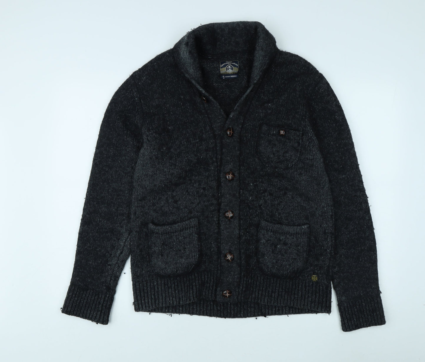 White Stuff Men's Black Medium Cardigan with Pockets