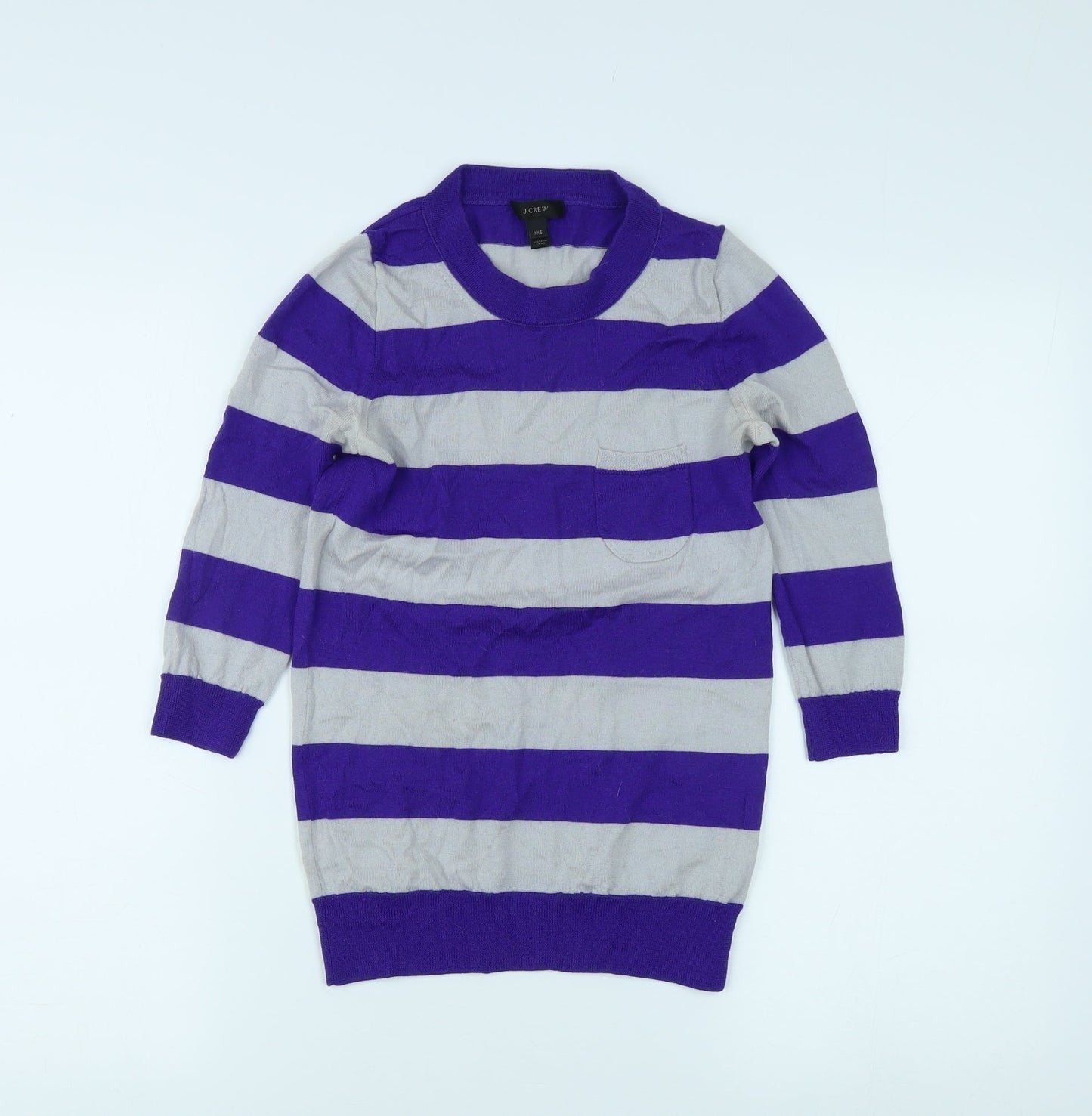 J. Crew Women’s Purple Striped Long Sleeve Top XXS